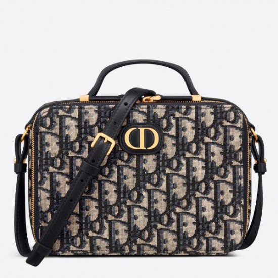 Replica Borsa Dior 30 Montaigne Box Dior Oblique Jacquard Blu