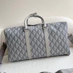 Replica Borsa Dior Lingot 50 Duffle CD Diamond Canvas grigia