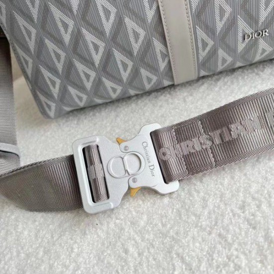 Replica Borsa Dior Lingot 50 Duffle CD Diamond Canvas grigia