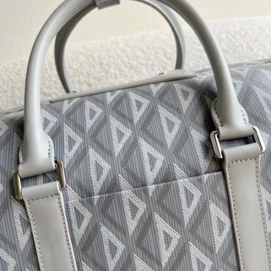 Replica Borsa Dior Lingot 50 Duffle CD Diamond Canvas grigia