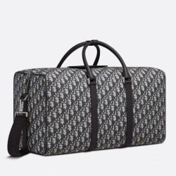 Replica Borsa Dior Lingot 50 Duffle Oblique Jacquard Nera