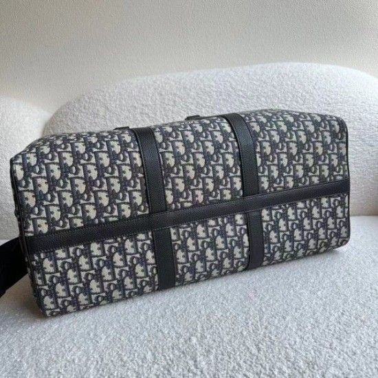 Replica Borsa Dior Lingot 50 Duffle Oblique Jacquard Nera