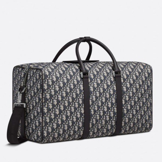 Replica Borsa Dior Lingot 50 Duffle Oblique Jacquard Nera