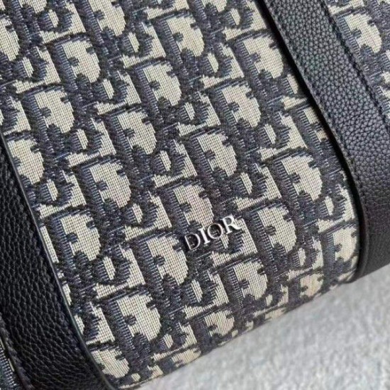 Replica Borsa Dior Lingot 50 Duffle Oblique Jacquard Nera