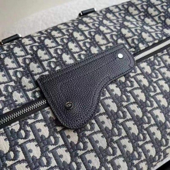 Replica Borsa Dior Lingot 50 Duffle Oblique Jacquard Nera