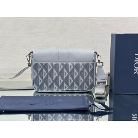 Replica Dior Hit the Road CD Diamond Canvas Messenger Borsa da uomo grigia