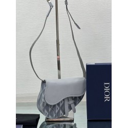 Replica Dior Mini Saddle CD Diamond Canvas Borsa da uomo grigia Replica Dior Mini Saddle CD Diamond Canvas Borsa da uomo grigia