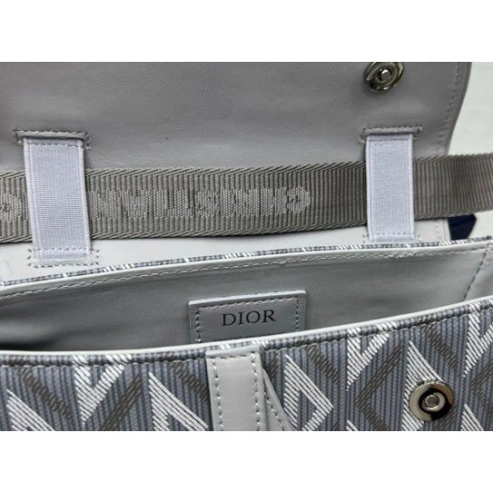 Replica Dior Mini Saddle CD Diamond Canvas Borsa da uomo grigia Replica Dior Mini Saddle CD Diamond Canvas Borsa da uomo grigia