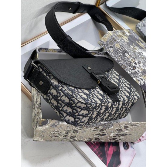 Replica Borsa da uomo Dior Mini Saddle Messenger Oblique Jacquard