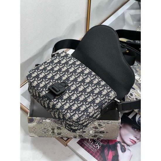 Replica Borsa da uomo Dior Mini Saddle Messenger Oblique Jacquard