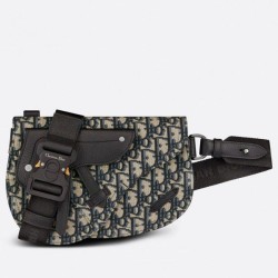 Replica Dior Saddle Men Pouch Dior Oblique Jacquard Grigio