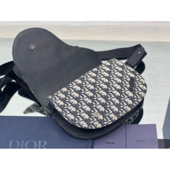 Replica Dior Saddle Men Pouch Dior Oblique Jacquard Grigio