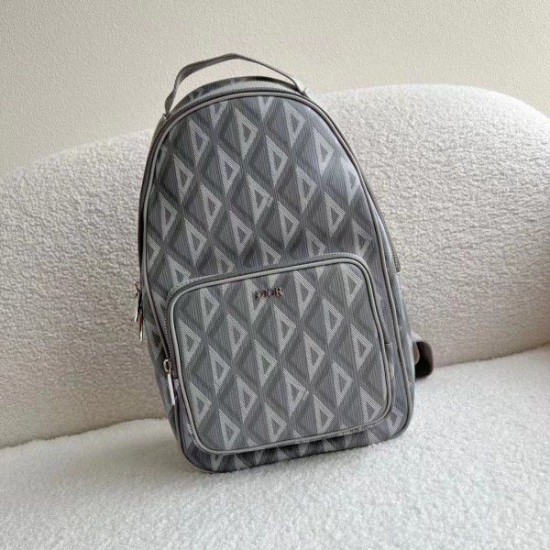 Replica Borsa a tracolla in tela Dior Mini Rider CD Diamond grigia