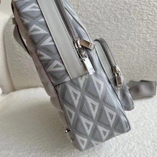 Replica Borsa a tracolla in tela Dior Mini Rider CD Diamond grigia