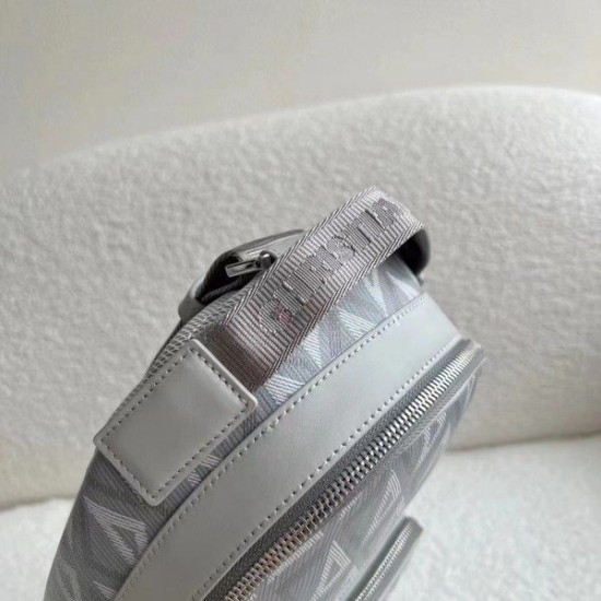 Replica Borsa a tracolla in tela Dior Mini Rider CD Diamond grigia