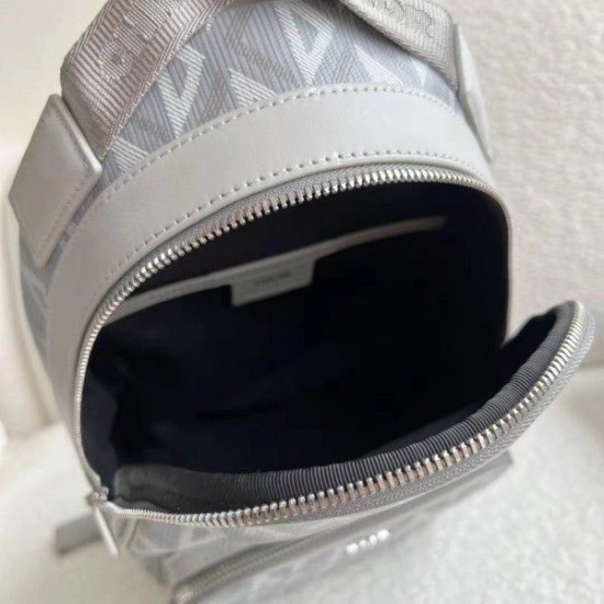 Replica Borsa a tracolla in tela Dior Mini Rider CD Diamond grigia