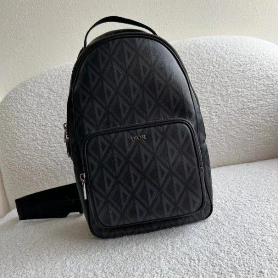 Replica Borsa a tracolla in tela Dior Mini Rider CD Diamond nera
