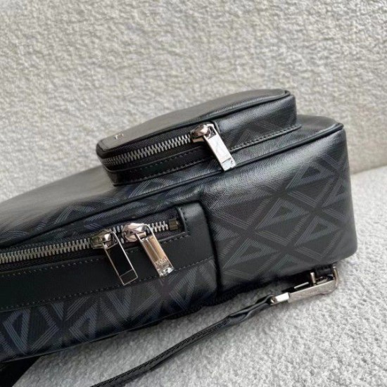 Replica Borsa a tracolla in tela Dior Mini Rider CD Diamond nera