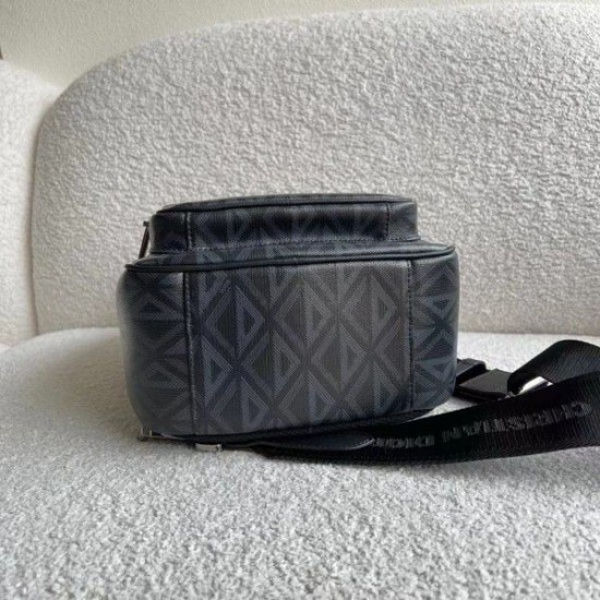 Replica Borsa a tracolla in tela Dior Mini Rider CD Diamond nera