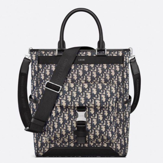 Replica Borsa tote Dior Explorer Dior Oblique Jacquard nera