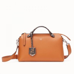 Replica Borsa media Fendi By The Way con manici FF marrone chiaro