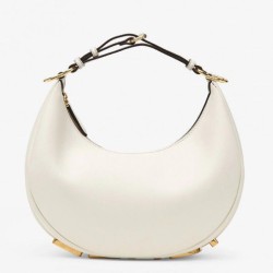 Replica Borsa Hobo piccola Fendi Fendigraphy bianca