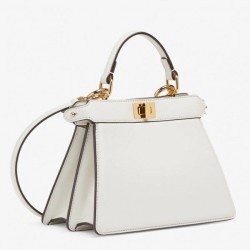 Replica Fendi Peekaboo ISeeU Petite Borsa Nappa Pelle Bianca
