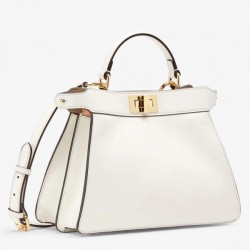 Replica Borsa piccola Fendi Peekaboo ISeeU bianca