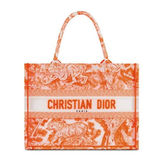 Replica Christian Dior Medium Dior Book Tote arancione