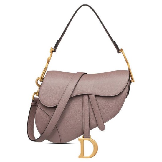 Replica Borsa da sella Christian Dior con cinturino caffè scuro