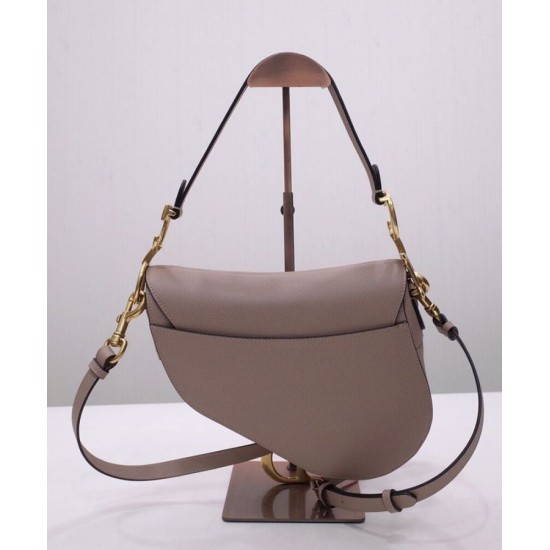 Replica Borsa da sella Christian Dior con cinturino caffè scuro