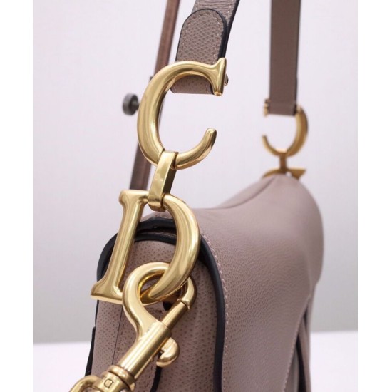 Replica Borsa da sella Christian Dior con cinturino caffè scuro