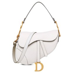 Replica Borsa da sella Christian Dior con cinturino bianco