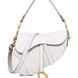 Replica Borsa da sella Christian Dior con cinturino bianco