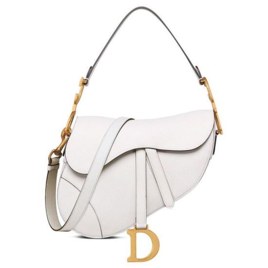 Replica Borsa da sella Christian Dior con cinturino bianco