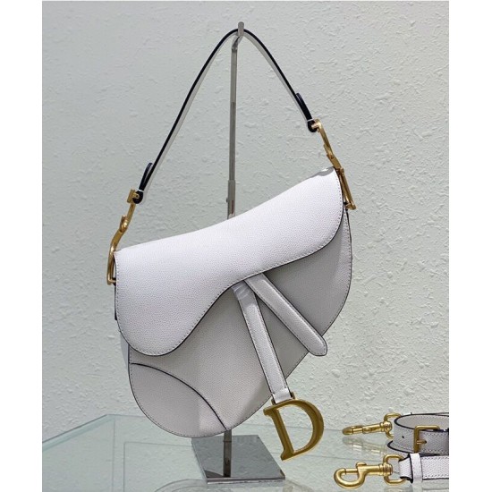 Replica Borsa da sella Christian Dior con cinturino bianco