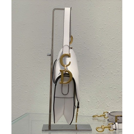 Replica Borsa da sella Christian Dior con cinturino bianco