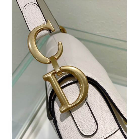Replica Borsa da sella Christian Dior con cinturino bianco