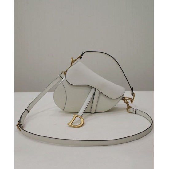Replica Christian Dior Mini borsa a sella con cinturino bianco