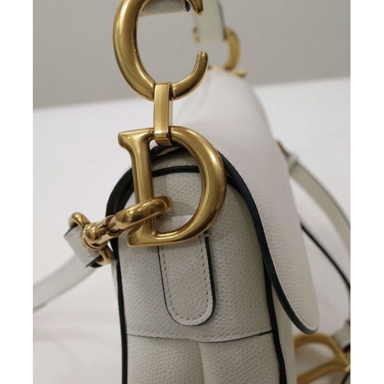 Replica Christian Dior Mini borsa a sella con cinturino bianco