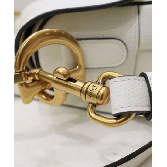 Replica Christian Dior Mini borsa a sella con cinturino bianco