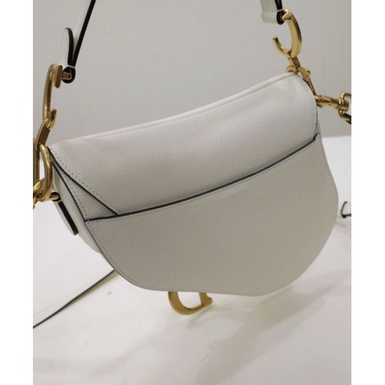 Replica Christian Dior Mini borsa a sella con cinturino bianco