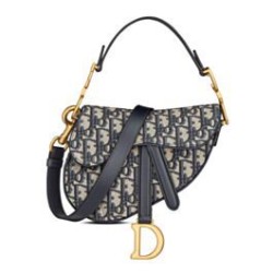 Replica Borsa Christian Dior Mini Saddle Con Tracolla Blu Scuro