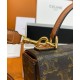 Replica Celine Box Triomphe In Tela Triomphe E Pelle Di Vitello Caffè