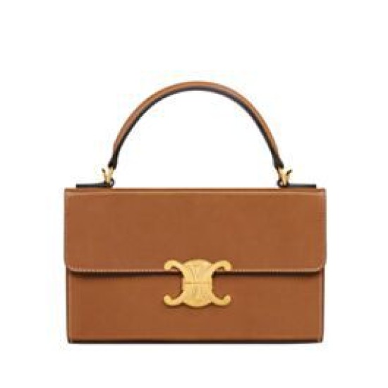 Replica Celine Box Triomphe In Pelle Di Vitello Naturale Caffè