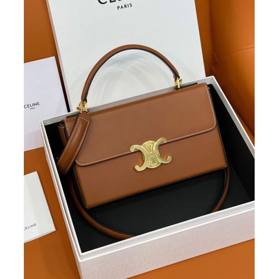 Replica Celine Box Triomphe In Pelle Di Vitello Naturale Caffè