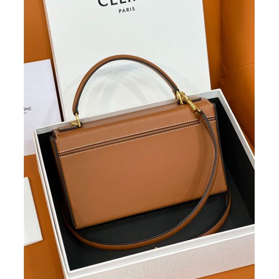 Replica Celine Box Triomphe In Pelle Di Vitello Naturale Caffè
