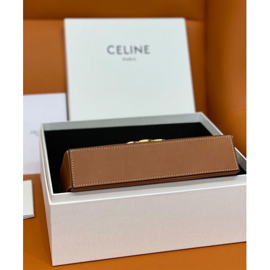 Replica Celine Box Triomphe In Pelle Di Vitello Naturale Caffè