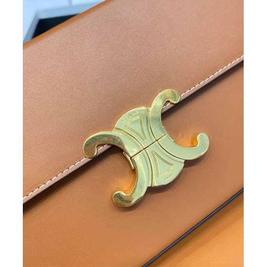 Replica Celine Box Triomphe In Pelle Di Vitello Naturale Caffè