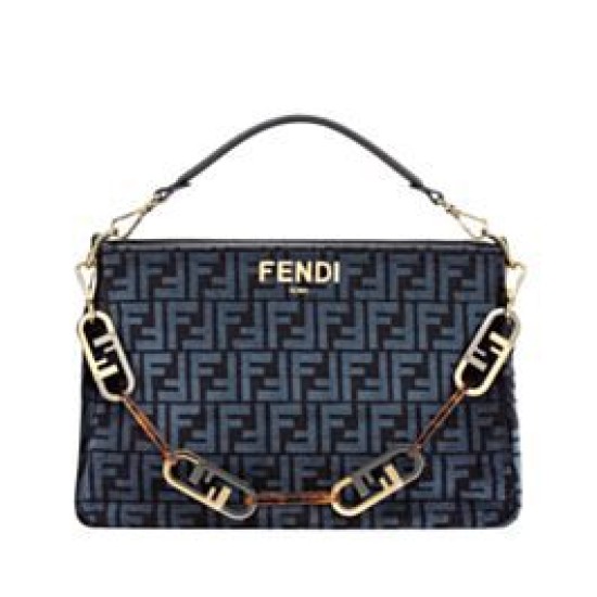 Replica Borsa con zip Fendi O'Lock 8BR805 blu